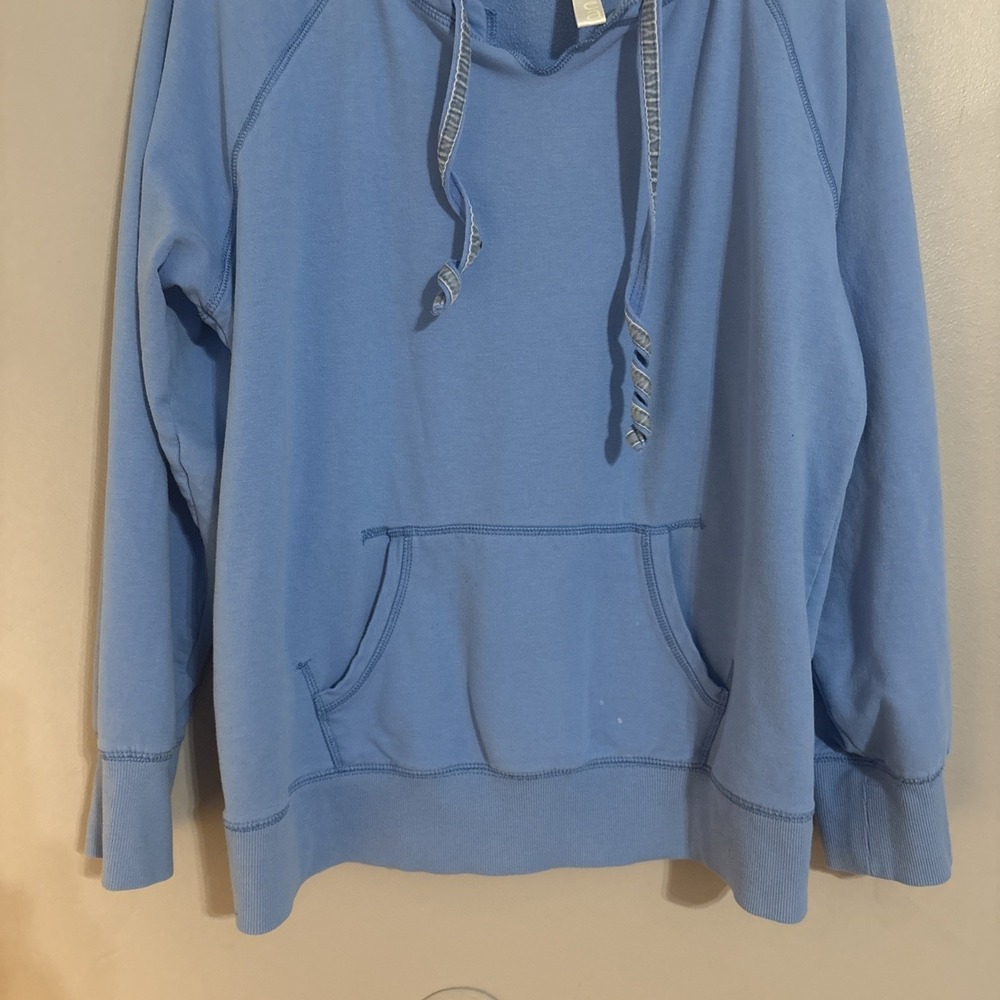 Women's Green Tea Blue Fleece Pullover Sweatshirt Sz XL